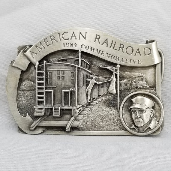 1984 American Railroad Belt Buckle Limited Edition Arroyo Grande Train Collectible