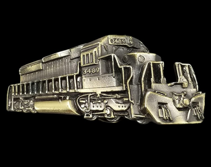 Vintage 1980 American Buckle Co. Train Locomotive Belt Buckle Limited Ed. 274