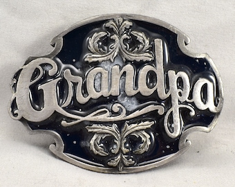 Vintage Belt Buckle 1988 Siskiyou Grandpa Grandfather USA Made