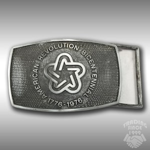 Belt Buckle 1976 American Revolution Bicentennial 1776 - 1976 Dull Silver Color
