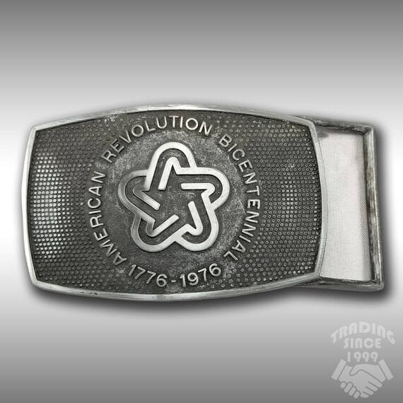 Belt Buckle 1976 American Revolution Bicentennial 1776 - 1976 Dull Silver Color