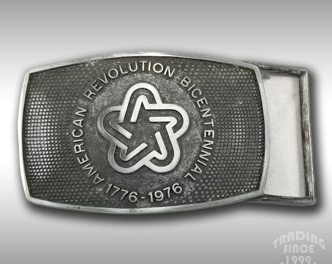 Belt Buckle 1976 American Revolution Bicentennial 1776 - 1976 Dull Silver Color
