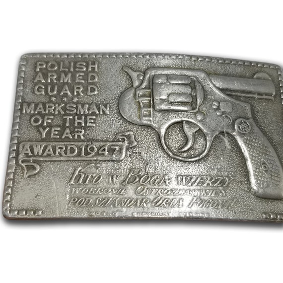 Vintage Belt Buckle Award 1947 Polish Armed Guard… - image 6