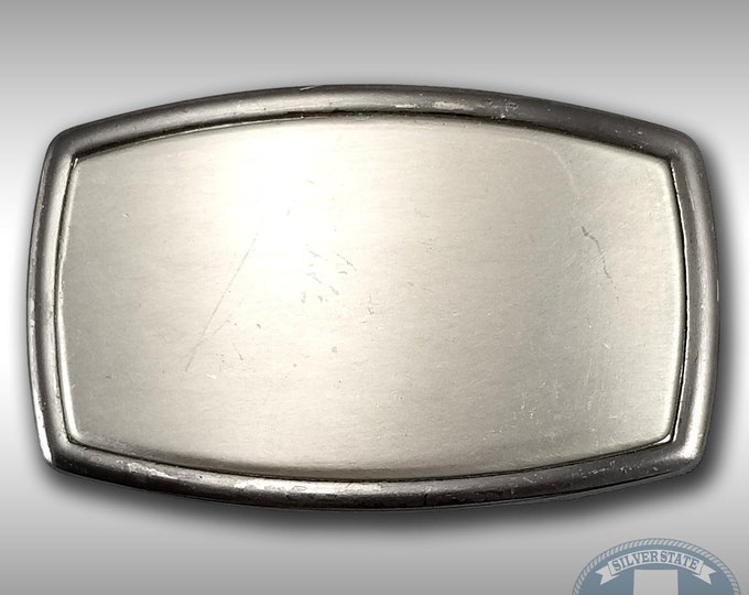 Vintage Belt Buckle Solid Brushed And Polished Stainless Steel Modern Design
