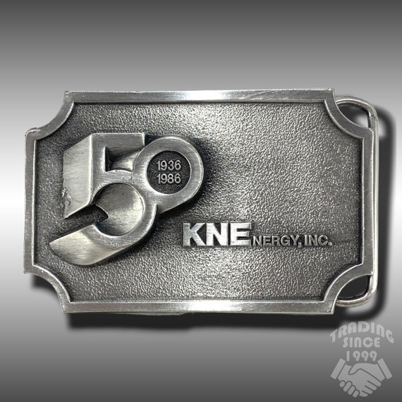 Belt Buckle Pewter 1986 KNEnergy, Inc. 50th Anniversary 1936-1986 USA Made