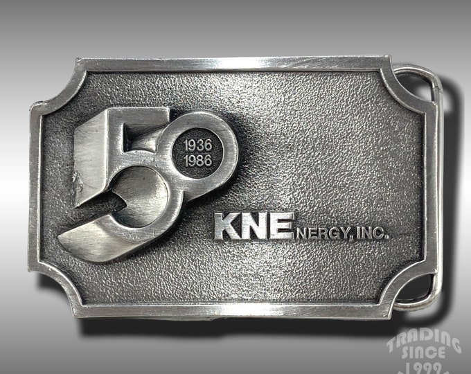 Belt Buckle Pewter 1986 KNEnergy, Inc. 50th Anniversary 1936-1986 USA Made