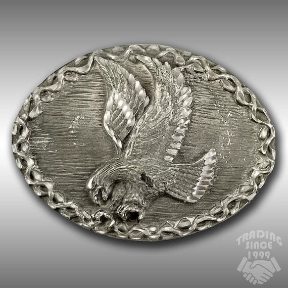 Vintage Silver Tone Eagle Belt Buckle Bird Western Style Fashion Accessory