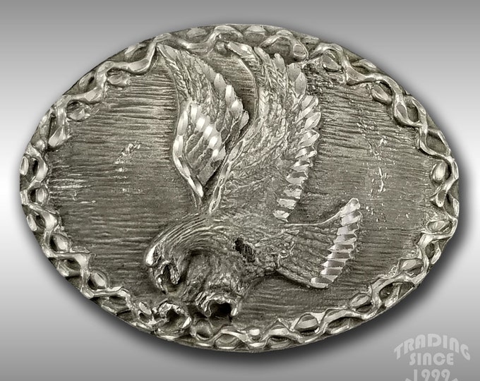 Vintage Silver Tone Eagle Belt Buckle Bird Western Style Fashion Accessory