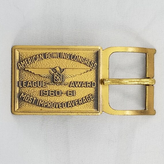 Belt Buckle American Bowling Congress League Award 1960 - 1961 Most Improved Ave