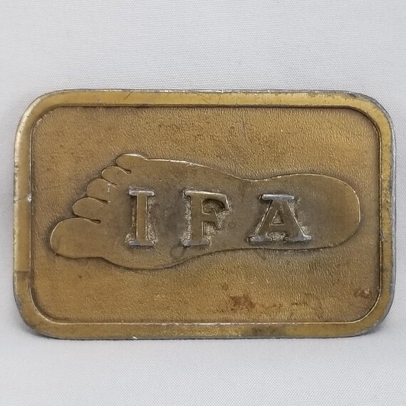 Vintage Belt Buckle IFA International Footprint Association Made By Hit Line USA