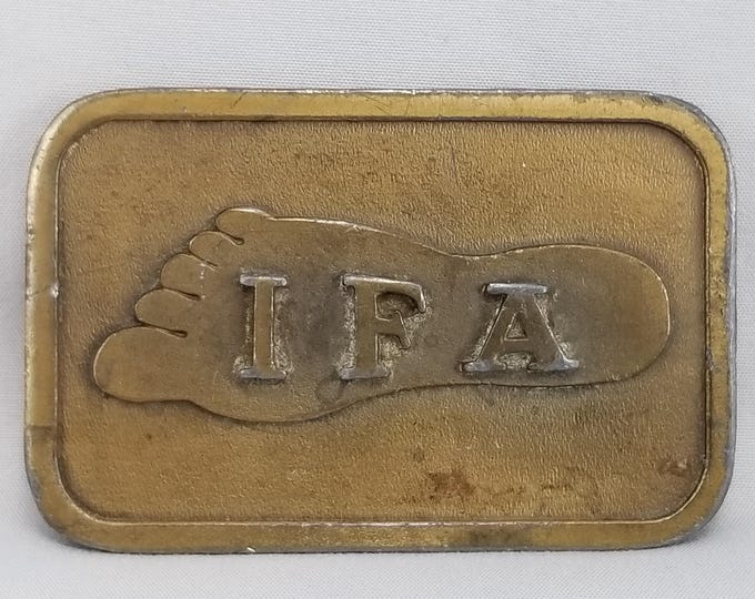 Vintage Belt Buckle IFA International Footprint Association Made By Hit Line USA