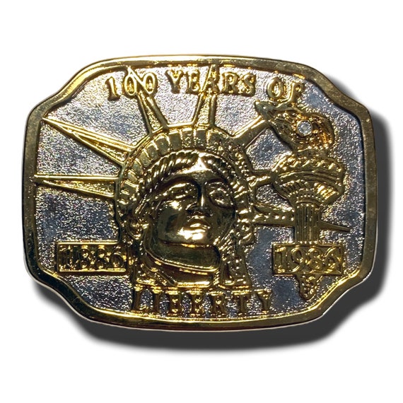 Vintage Belt Buckle 1986 Statue of Liberty 100 Ye… - image 2