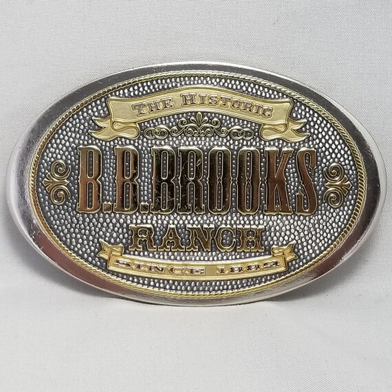 Vintage B.B. Brooks Ranch Belt Buckle The Historic Since 1882 Oval