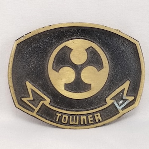 Vintage Belt Buckle Solid Bronze Towner USA Made By Dyna Buckle Provo Utah