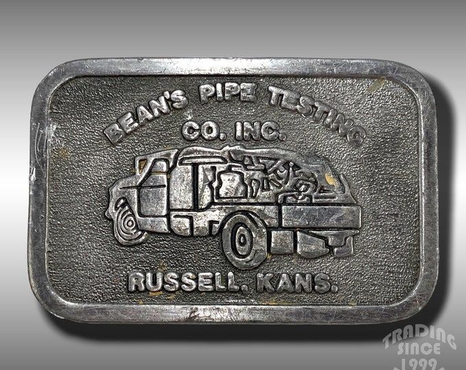 Belt Buckle Bean's Pipe Testing Co, Inc. Russell, Kansas Made By Hit Line USA