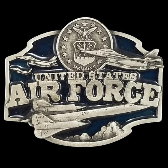 Vintage United States Air Force Pewter Belt Buckle 1987 Siskiyou Buckle Co