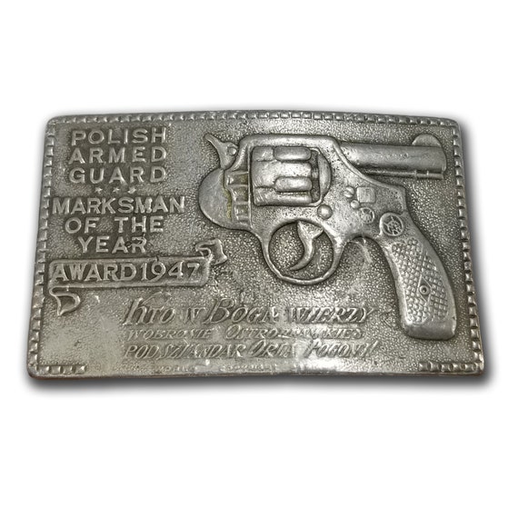 Vintage Belt Buckle Award 1947 Polish Armed Guard… - image 7