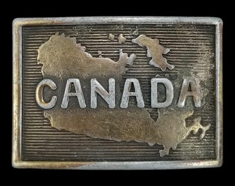 Vintage Canada Map Belt Buckle: Fits 1-3/4" Belt