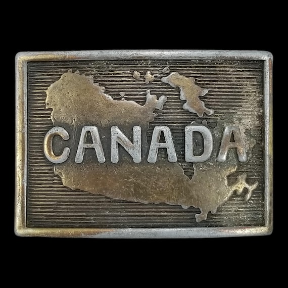 Vintage Canada Map Belt Buckle: Fits 1-3/4" Belt