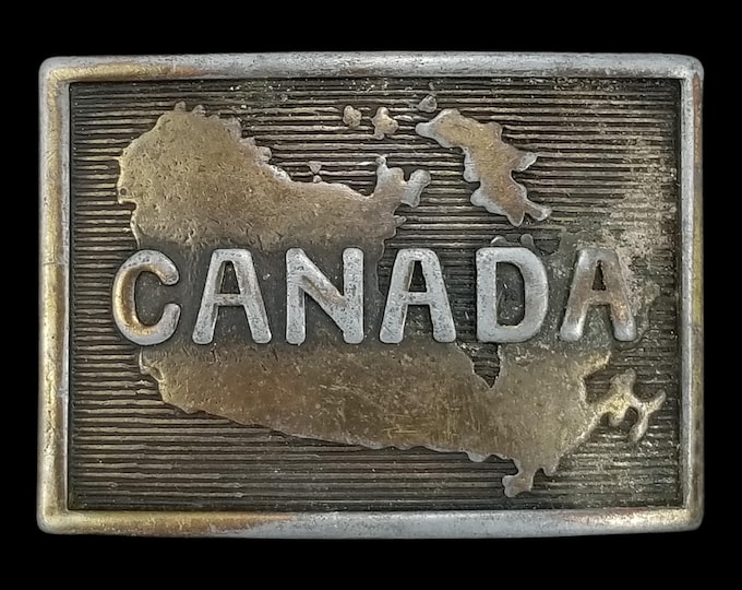 Vintage Canada Map Belt Buckle: Fits 1-3/4" Belt