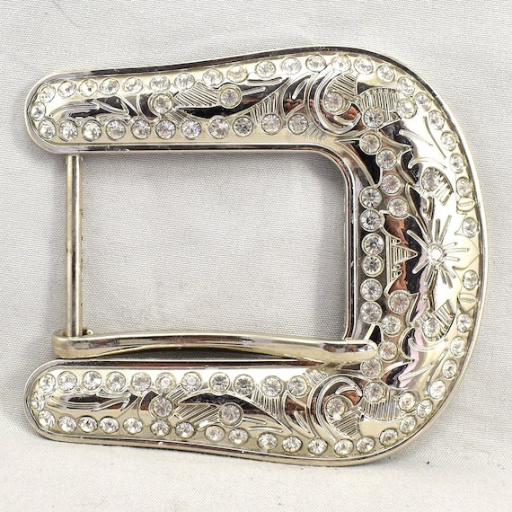 Vintage Belt Buckle Large Pin Buckle Ornate Filig… - image 1
