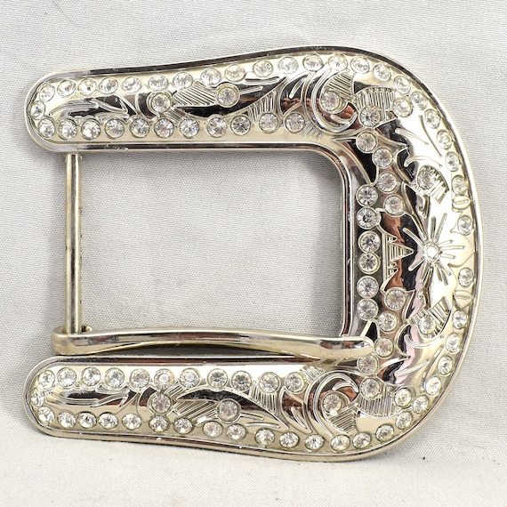 Vintage Belt Buckle Large Pin Buckle Ornate Filigree Western Gift