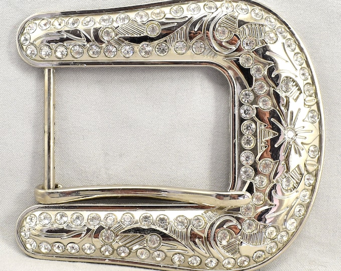 Vintage Belt Buckle Large Pin Buckle Ornate Filigree Western Gift