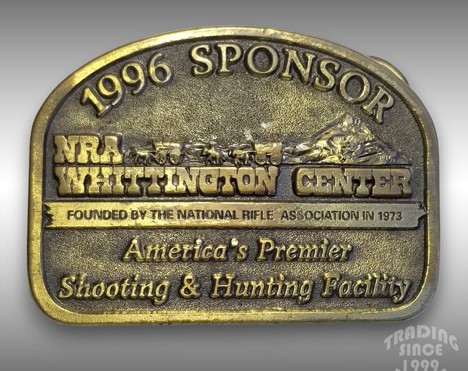 Belt Buckle Solid Brass 1996 Sponsor NRA Whittington Center Shooting And Hunting