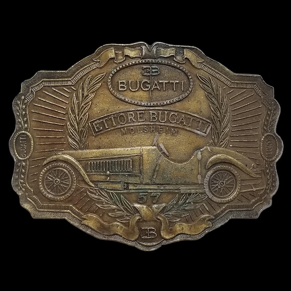 Solid Brass Bugatti Belt Buckle – Ettore Bugatti Molsheim 57 USA Napoleon Empereur