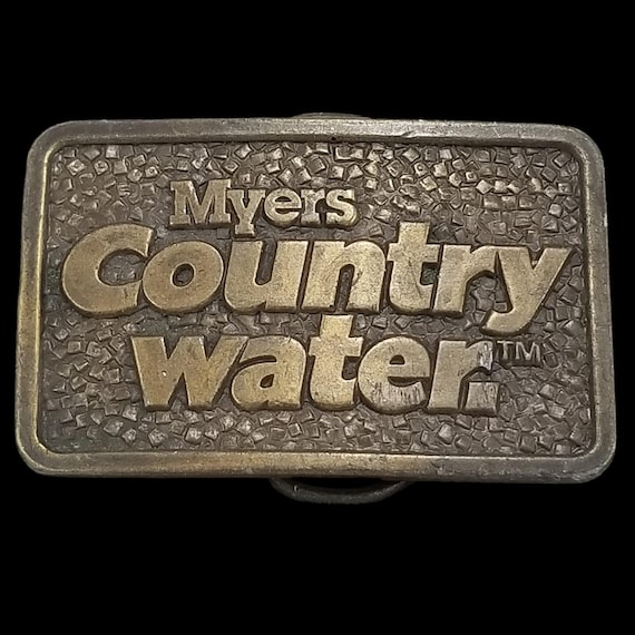 Myers Country Water Belt Buckle 1976 Bergamot Brass Works USA