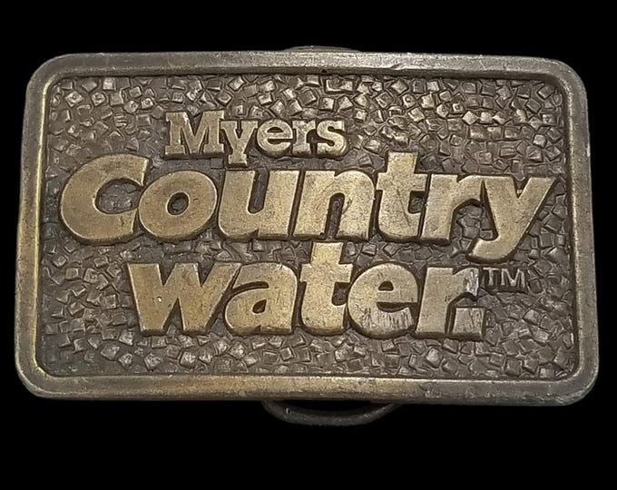 Myers Country Water Belt Buckle 1976 Bergamot Brass Works USA