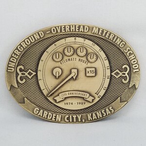 Belt Buckle Brass 1989 Underground Overhead Metering School Garden City Kansas