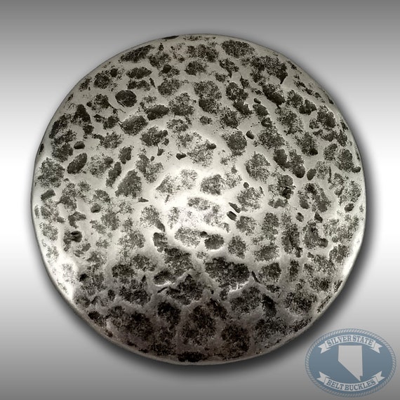 Vintage Belt Buckle Women's Round Circle Hammered Leopard Print Made In Taiwan