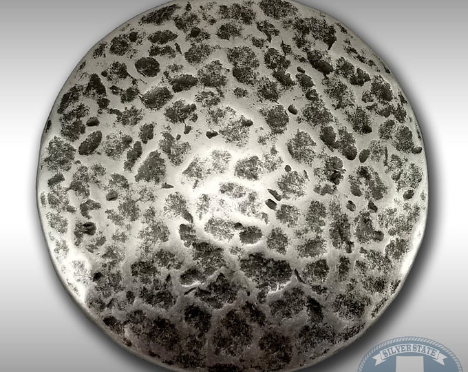 Vintage Belt Buckle Women's Round Circle Hammered Leopard Print Made In Taiwan