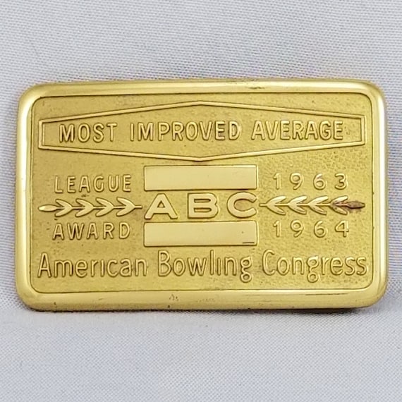Belt Buckle ABC League Award 1963 - 1964 American Bowling Congress Most Improved