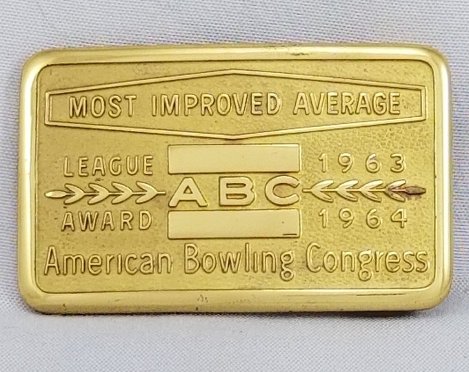 Belt Buckle ABC League Award 1963 - 1964 American Bowling Congress Most Improved