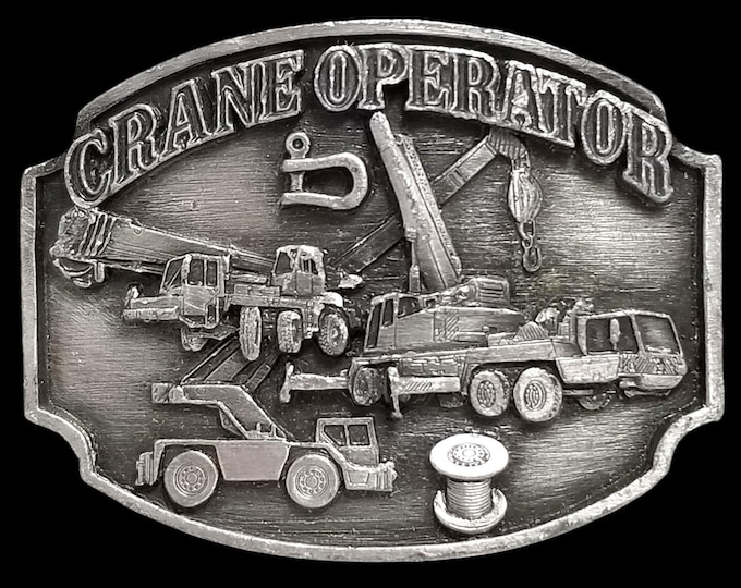 Crane Operator Belt Buckle Construction Heavy Equipment Trade Specialties Pewter