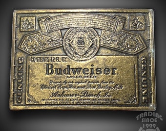 Anheuser Busch Budweiser King Of Beers Vintage Belt Buckle Lager Beer