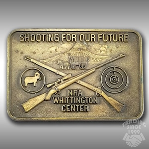 Belt Buckle NRA Whittington Center Cross Rifles Shooting For Our Future Pioneer