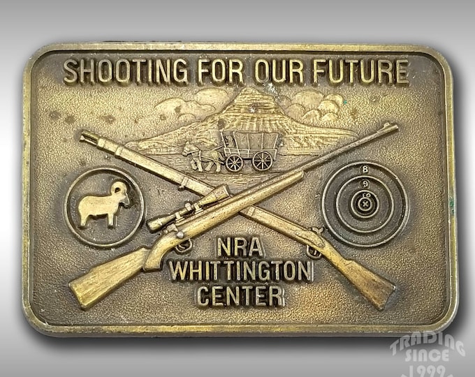 Belt Buckle NRA Whittington Center Cross Rifles Shooting For Our Future Pioneer
