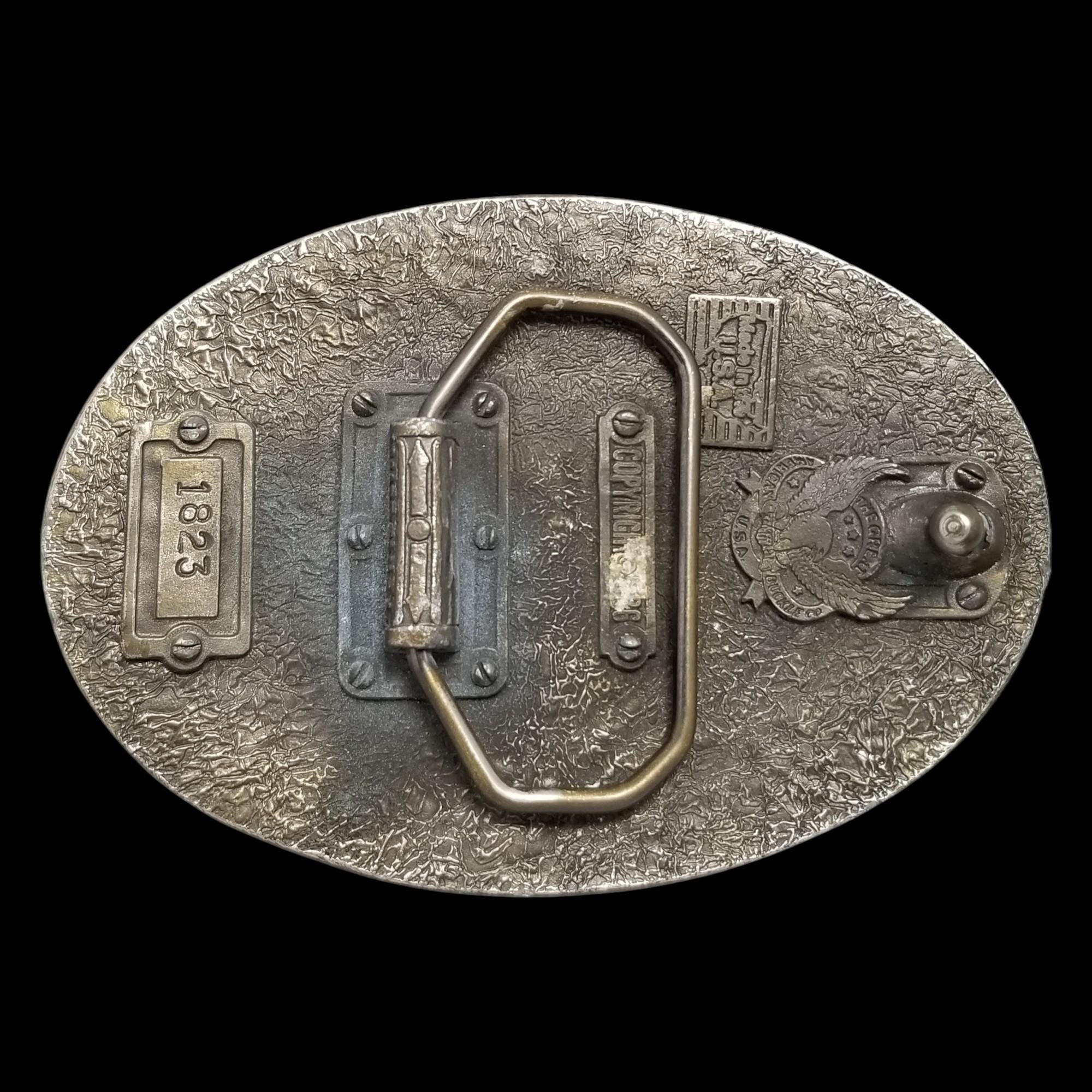 Boucle de ceinture vintage double couleur initiale Gurtelschnalle (lettre A), Argent antique., Grand