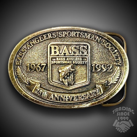 BASS Anglers Sportsman Society Belt Buckle 25th Anniversary 1967 1992 Fishing