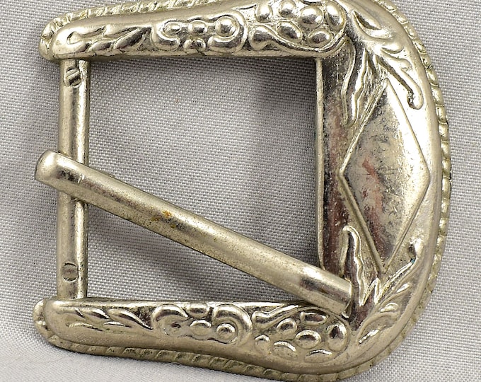Vintage Belt Buckle Pin Buckle Ornate Filigree Engraved Western Gift