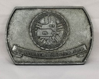 Vintage Belt Buckle Eastern Division International Association Of Fire Chiefs 54th Conference Montgomery Co. MD. June '81