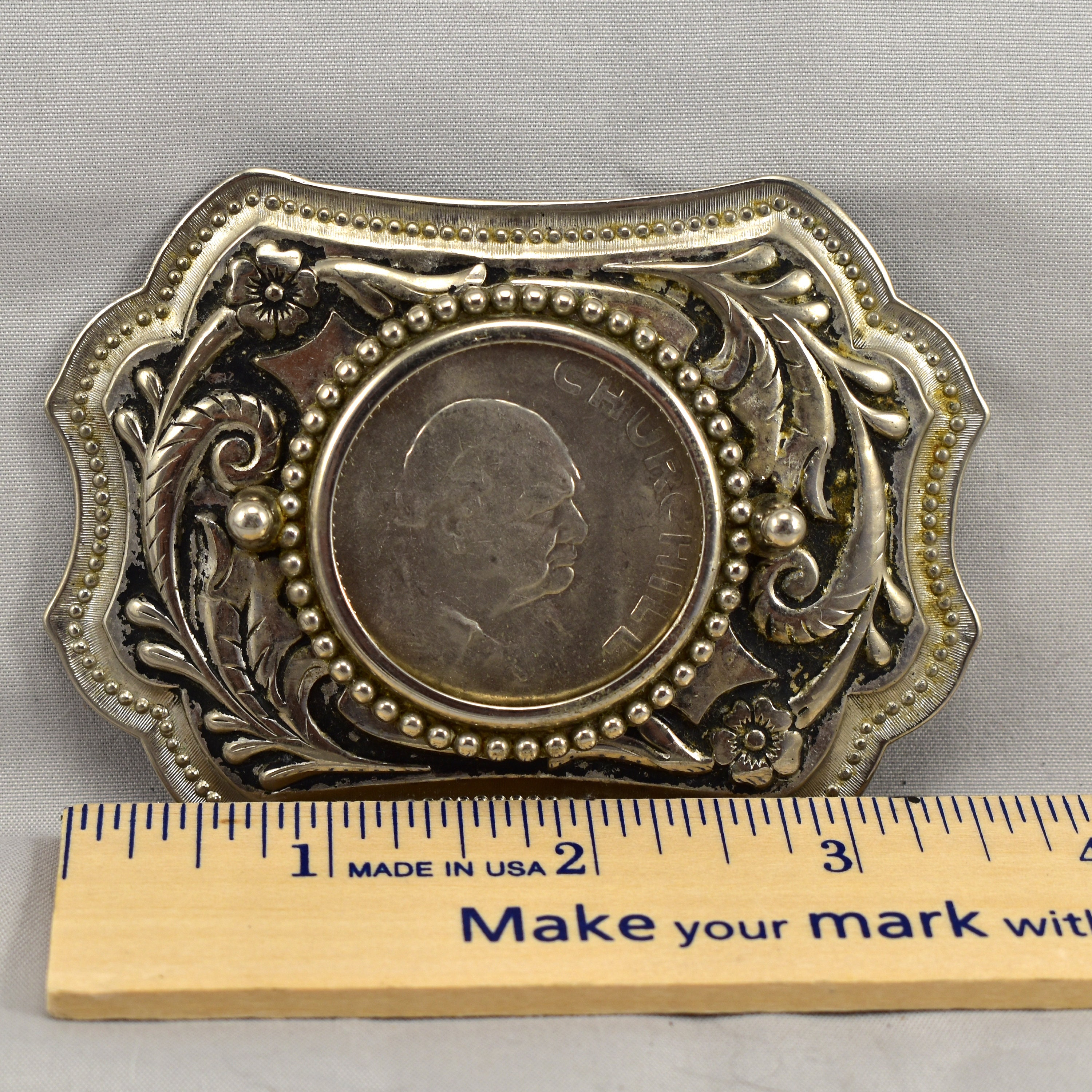 Western Ranger Belt Antique Gold Engraved Buckle Set Oil Tanned Genuine Cowhide Leather Belt