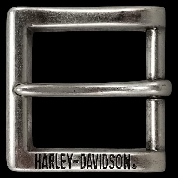 Harley Davidson Belt Buckle, Silver Tone Rectangular, USA Made