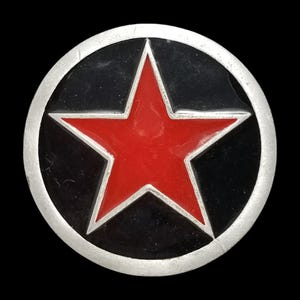 Vintage Belt Buckle 2000 Fine Pewter Red Star Texas Lone Star Made In The USA