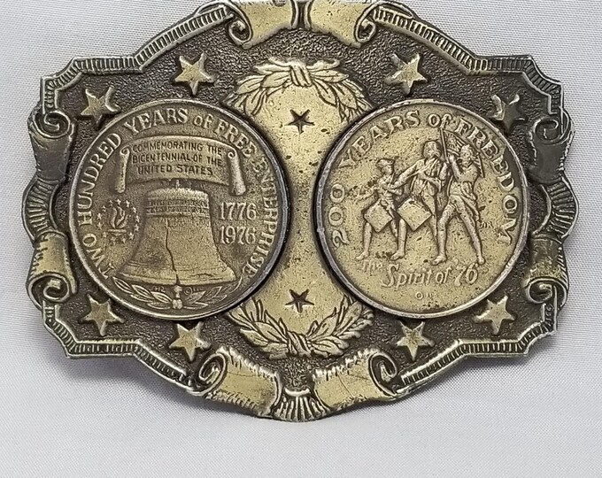 Belt Buckle 1976 Bicentennial Of The United States 200 Years Of Freedom And Free
