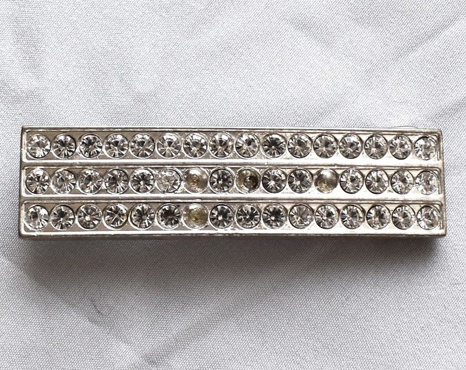 Belt Buckle Small Women's Unisex Sparkling Shiny Rhinestones Rectangular Gift