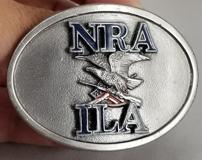 Belt Buckle Small Pewter NRA ILA Institute For Legislative Action USA Made
